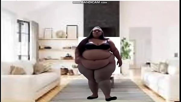 HUGE Busty Black USBBW Woman is too fat to touch her toes (Solo, AI-Generated, VB12a)